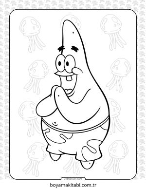 Patrick Star boyama sayfası – boyama etkinliği, çocuk aktivitesi