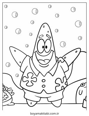 Patrick Star boyama sayfası – eğlenceli etkinlik, el becerilerini geliştirir