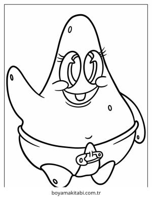 Patrick Star boyama sayfası – eğitici aktivite, yaratıcılık