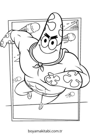 Patrick Star boyama sayfası – okul öncesi, evde etkinlik