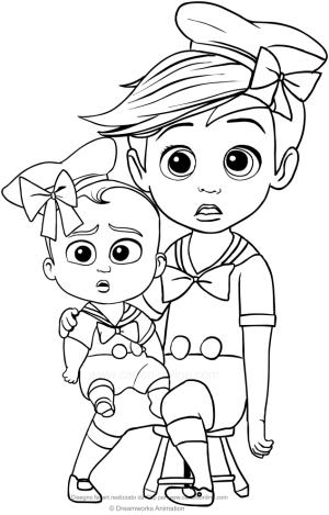 Patron Bebek boyama sayfası,  coloring page, Sevimli Kostümlü Tim ve Patron Bebek, 