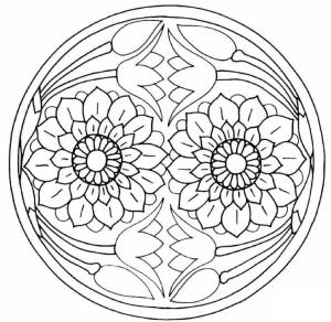 Desen boyama sayfası,  coloring page, Lale deseni, 