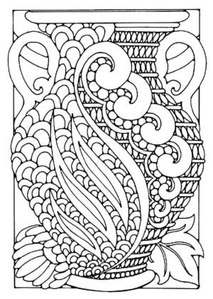 Desen boyama sayfası,  coloring page, Desen vazosu., 