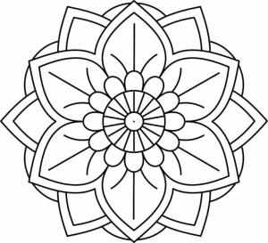 Desen boyama sayfası,  coloring page, Elementlerden yapılmış lotus, 