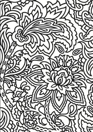 Desen boyama sayfası,  coloring page, Parlak renklerden oluşan desen, 