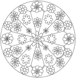 Desen boyama sayfası,  coloring page, Daire içinde muhteşem desen, 