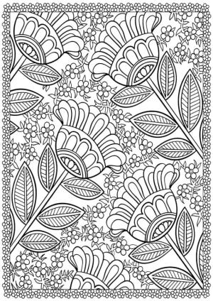 Desen boyama sayfası,  coloring page, Güzel çiçeklerin uzun sapları, 