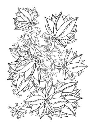 Desen boyama sayfası,  coloring page, Çiçekli narin süsleme, 