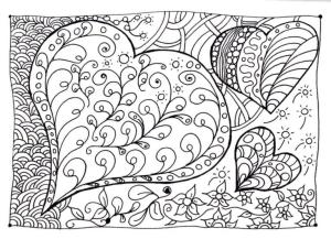 Desen boyama sayfası,  coloring page, Birçok kalbin süsü., 