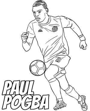 Paul Pogba boyama sayfası,  coloring page, Paul Pogba Topu Zıplatıyor, 