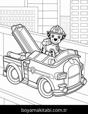 Paw Patrol boyama sayfası – el becerilerini geliştirir, boyama çalışması
