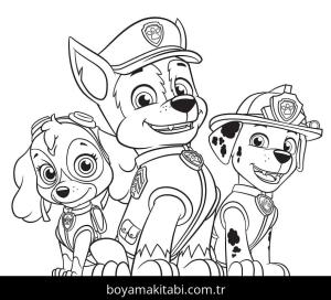 Paw Patrol boyama sayfası – el becerilerini geliştirir, boyama çalışması
