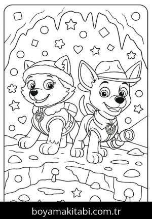 Paw Patrol boyama sayfası,  coloring page, doğal, karikatür, detaylı