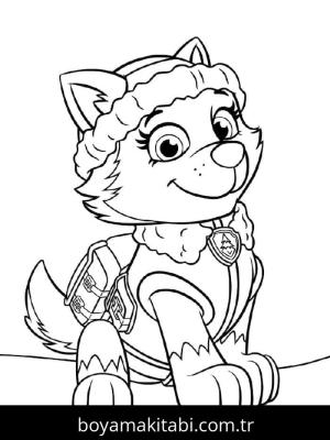 Paw Patrol boyama sayfası – sevimli karakter, sanatsal çalışma