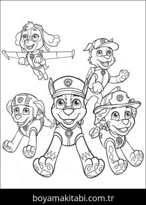 Paw Patrol boyama sayfası – PDF indir, sevimli karakter