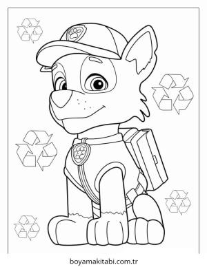 Paw Patrol boyama sayfası – çizgi film temalı, basit çizim