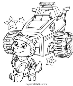 Paw Patrol boyama sayfası – el becerilerini geliştirir, boyama çalışması
