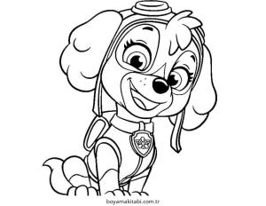 Paw Patrol boyama sayfası – çizgi film temalı, basit çizim