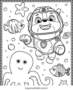 Paw Patrol boyama sayfası – boyama etkinliği, çocuk aktivitesi