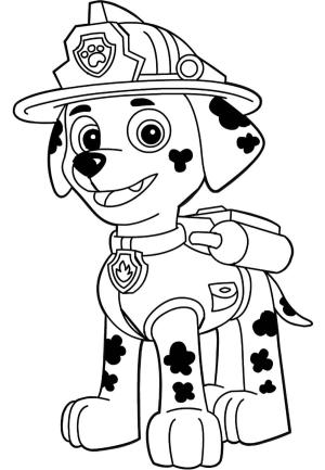 Paw Patrol boyama sayfası,  coloring page, Marshall Gülüyor, 