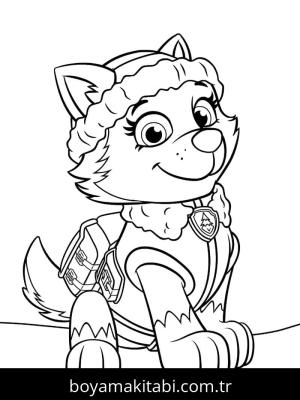 Paw Patrol boyama sayfası – çizgi film temalı, basit çizim