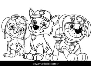 Paw Patrol boyama sayfası – basit çizim, kolay boyama