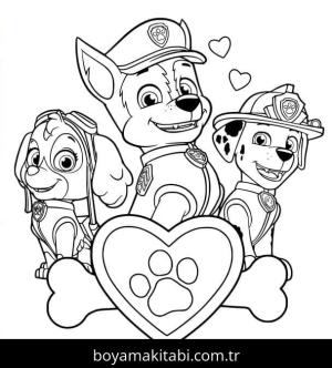 Paw Patrol boyama sayfası – boyama etkinliği, çocuk aktivitesi