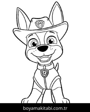 Paw Patrol boyama sayfası – basit çizim, kolay boyama