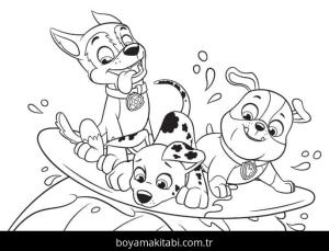 Paw Patrol boyama sayfası – çocuk aktivitesi, PDF indir