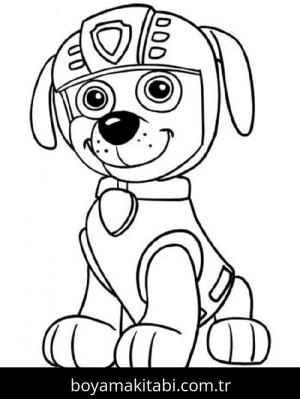 Paw Patrol boyama sayfası – çizgi film temalı, basit çizim