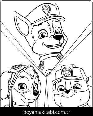 Paw Patrol boyama sayfası – okul öncesi, evde etkinlik
