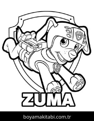 Paw Patrol boyama sayfası – sevimli karakter, sanatsal çalışma