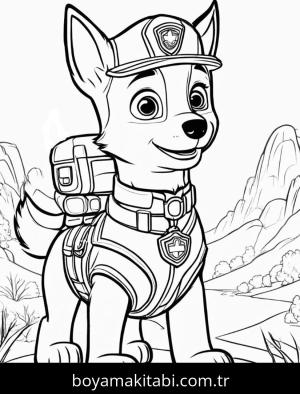 Paw Patrol boyama sayfası,  coloring page, tatlı, basit, minimal