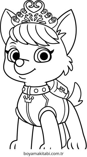 Paw Patrol boyama sayfası – çizgi film temalı, basit çizim