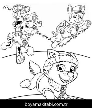 Paw Patrol boyama sayfası – boyama çalışması, yaratıcılığı geliştirir