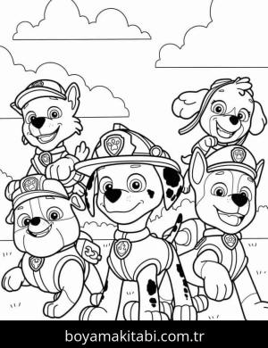 Paw Patrol boyama sayfası – el becerilerini geliştirir, boyama çalışması