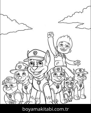 Paw Patrol boyama sayfası – keyifli zaman, renkli çizimler