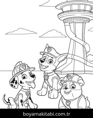 Paw Patrol boyama sayfası – PDF indir, sevimli karakter
