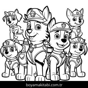 Paw Patrol boyama sayfası,  coloring page, karakterli, klasik, benzersiz