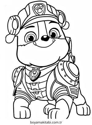 Paw Patrol boyama sayfası – basit çizim, kolay boyama