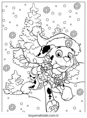 Paw Patrol boyama sayfası – sevimli karakter, sanatsal çalışma