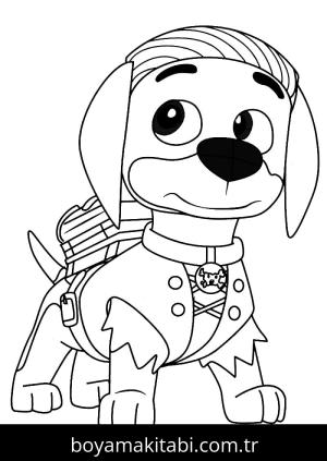 Paw Patrol boyama sayfası – renkli çizimler, okul öncesi