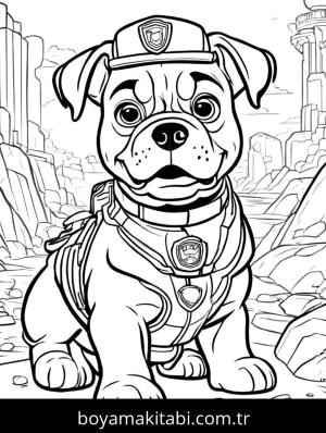 Paw Patrol boyama sayfası,  coloring page, basit, çocuklar için, renkli
