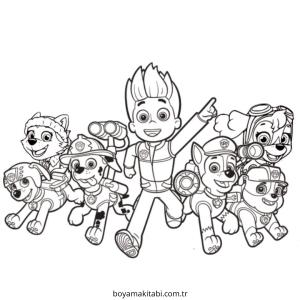Paw Patrol boyama sayfası – keyifli zaman, renkli çizimler