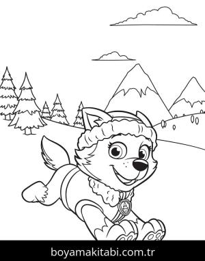 Paw Patrol boyama sayfası – el becerilerini geliştirir, boyama çalışması