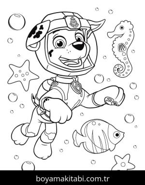 Paw Patrol boyama sayfası – çocuklar için, çizgi film temalı