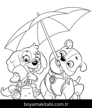 Paw Patrol boyama sayfası – sevimli karakter, sanatsal çalışma