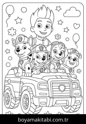 Paw Patrol boyama sayfası,  coloring page, karikatür, harika, kolay