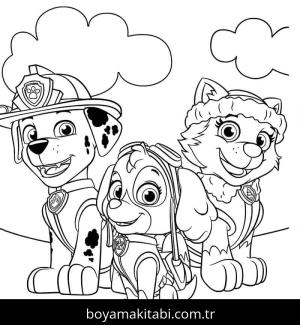 Paw Patrol boyama sayfası – kolay boyama, eğitici aktivite