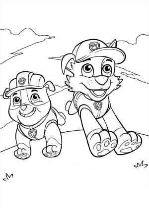 Paw Patrol boyama sayfası,  coloring page, Kayalık ve Moloz Koşusu, 